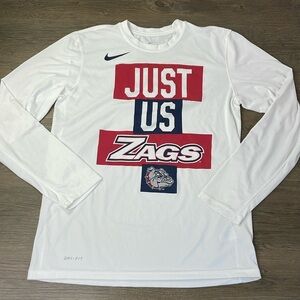 Nike Dri Fit Men’s Gonzaga University Bulldogs Long Sleeve Shirt, size Medium